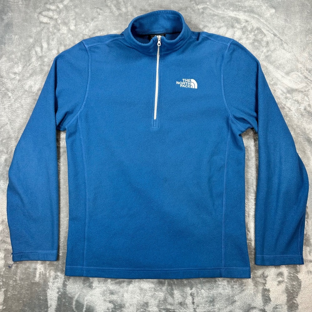 The North Face TKA 100 Glacier Blue Quarter Zip Fleece Pullover Mens Small F15